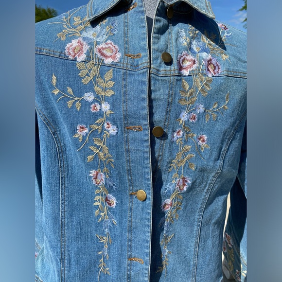 Susan Bristol NWT Embroidered Denim Jacket Size XL - Picture 7 of 8